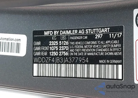2018 Mercedes-Benz E 300 from USA, damaged, VIN WDDZF4JB3JA377954